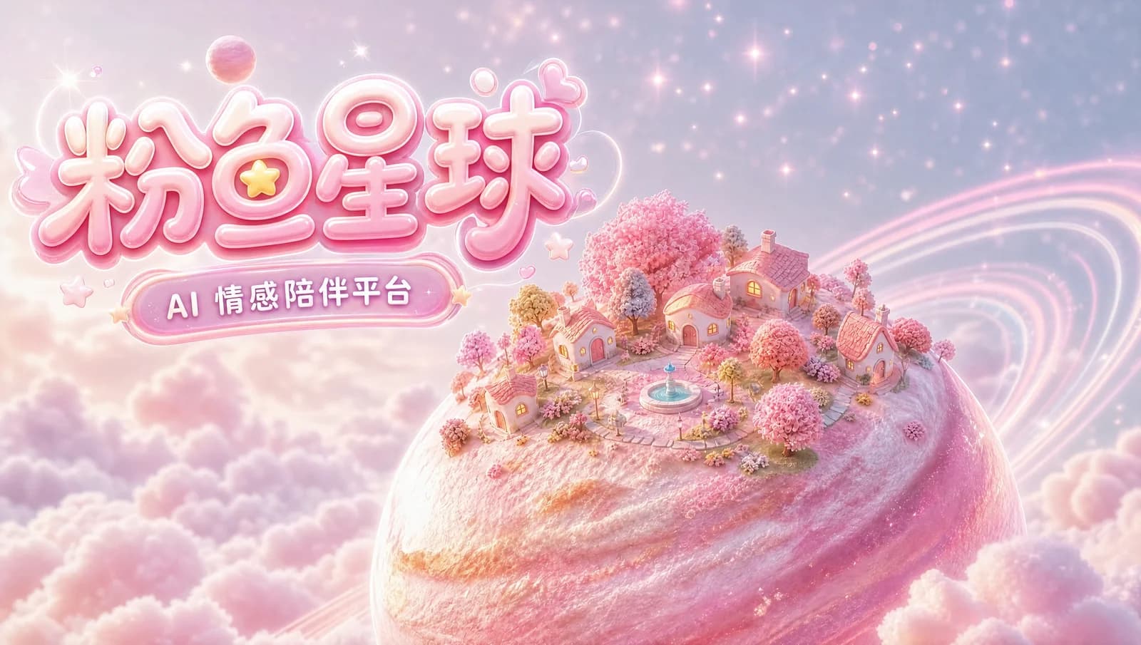 粉鱼星球 AI 情感陪伴平台主视觉